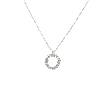 Silver Crystal Circle Necklace