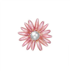 Pink Flower Pearl Brooch