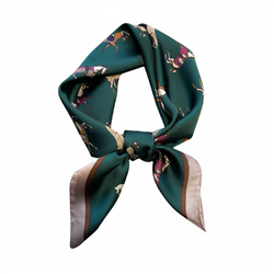 Square Neck Scarf in Forest Green