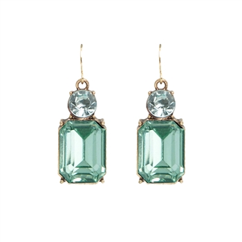 Green Twin Gem Earrings