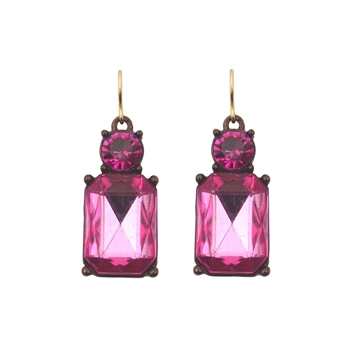 Hot Pink Gem Earrings