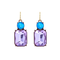 Lilac Gem with Crystal Earrings