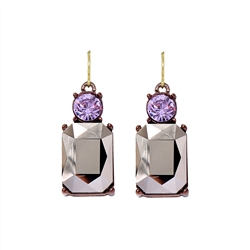 Pewter Gem with Crystal Earrings