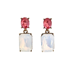 Ice White Gem with Crystal Earrings