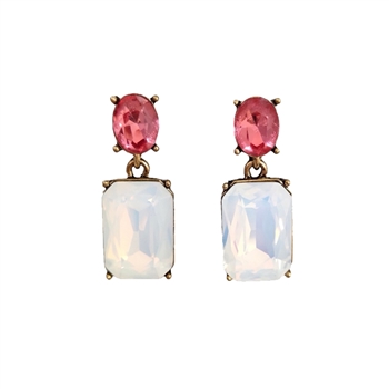Ice White Gem with Crystal Earrings