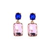 Soft Pink Gem with Crystal Earrings