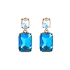 Turquoise  Gem with Crystal Earrings