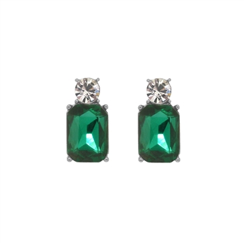 Mini Emerald Gem Earrings