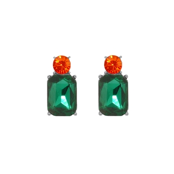 Mini Emerald Gem Earrings