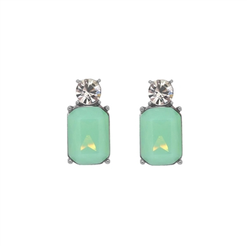 Mini Opal Mint  Gem Earrings