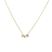 Gold Triple Star Necklace