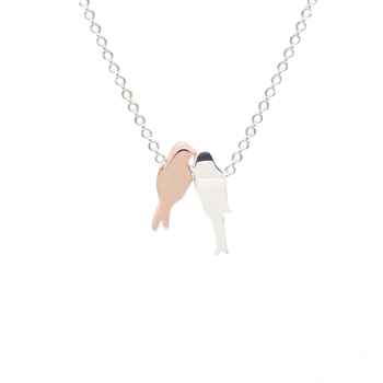 Silver Twin Bird Necklace