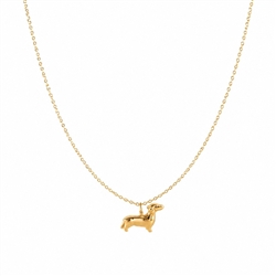 Sausage Dog Necklace in Gold