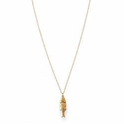 Fish Pendant Necklace in 18kt Gold Plate