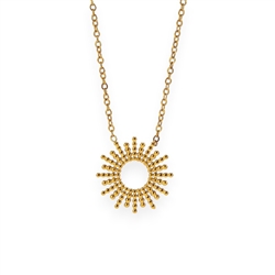 Bubble Sun Charm Necklace in 18K Gold Plate