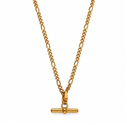 Curb Chain T-bar Necklace in Gold