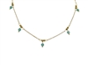 Natural Stone and Ball Necklace in Aqua