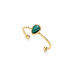 Teardrop Malachite Stone Ring