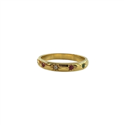 Engraved inset band ring