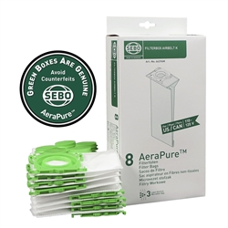 SEBO AIRBELT Filter Bag Box - K Series (8-Pack)