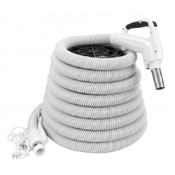 Cana-Vac 30' Dual Voltage Central Vacuum Hose Assembly (Light Gray)