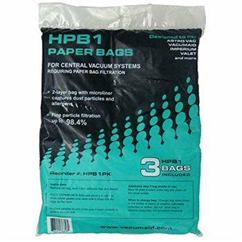 VacuMaid 3-Ply Central Vacuum HEPA Bags (3-Pack)