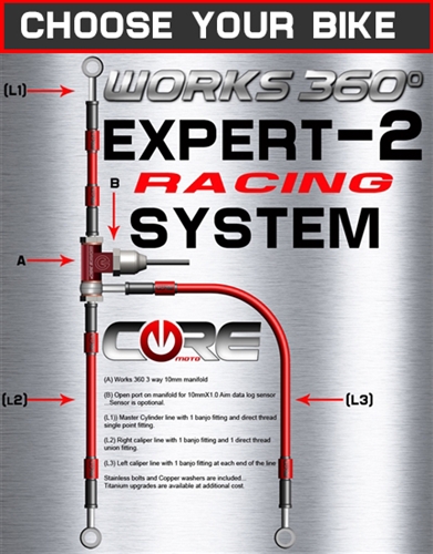 Works 360 Expert-2 front brake line race system (choose bike)