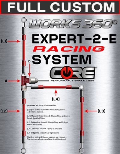 Works 360 Expert-2-E front brake line race system