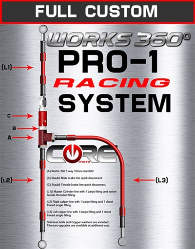 Works 360 Pro-1 front brake line race system