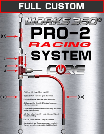Works 360 Pro-2 front brake line race system