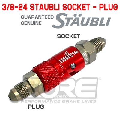 3/8-24 Genuine Staubli quick disconect Socket/Plug pair