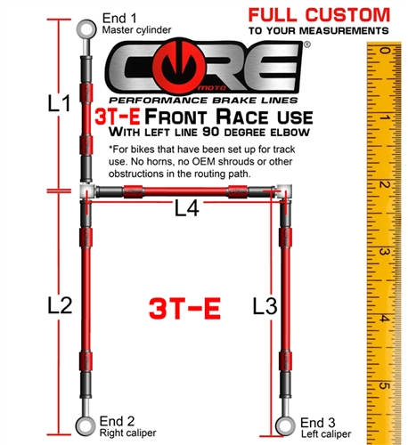 CUSTOM BUILT FRONT BRAKE LINE RACING SYSTEM (3T-E, 4 Lines)