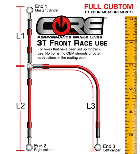 CUSTOM BUILT FRONT BRAKE LINE RACING SYSTEM (3T, 3 Lines)