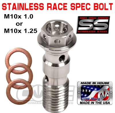 Core Moto USA Stainless Race Spec Pre-Drilled head Double length bolt
