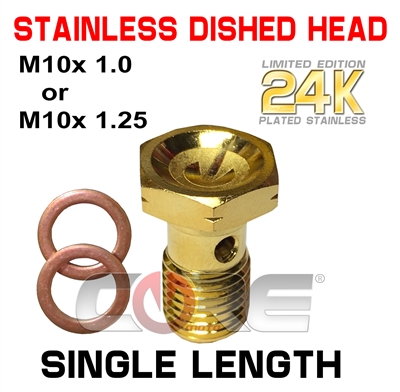 Core Moto 24K gold plated stainless single length bolts