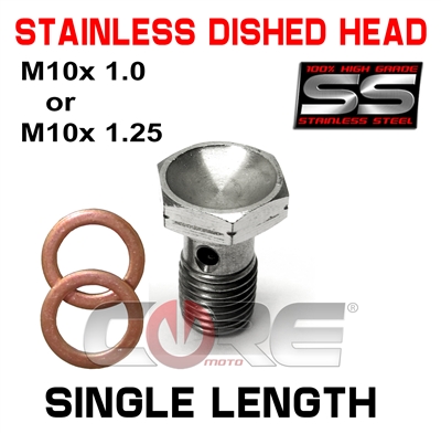 Core Moto stainless single length bolt and washers