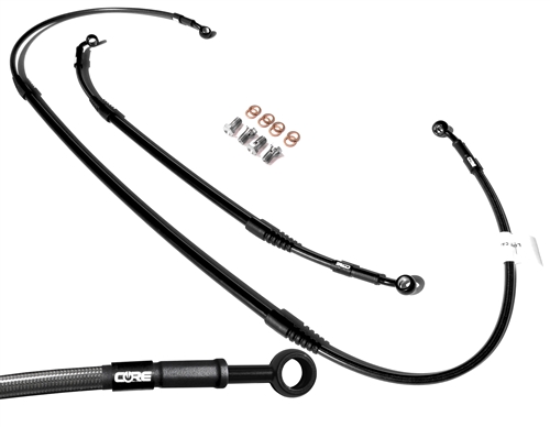 Front and Rear brake line kit HONDA CR125R CR250R 2000-2001 carbon look (2 Lines)
