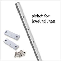 Level Railing Intermediate Pickets Silver