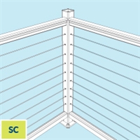 DesignRailÂ® 42" Single Corner Post Kit for Level Railings - Black