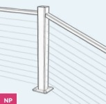 DesignRailÂ® 36"Newel Passthrough Modern Post Kit Railings - Black