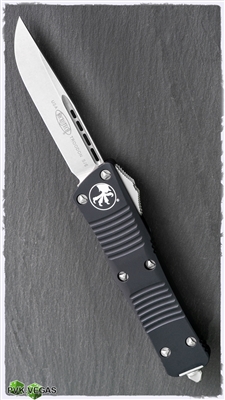 Microtech Troodon S/E 139-10 Stonewash Blade Black Handle