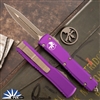 Microtech Ultratech 122-13APVI Double Edge Apocalyptic Bronze Blade, Violet Handle