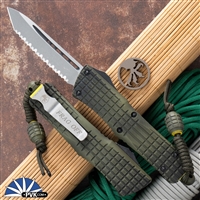 Microtech Combat Troodon T/E 144-12APFOGG Frag Off Apocalyptic Full Serrated Edge Grenade Green Handle