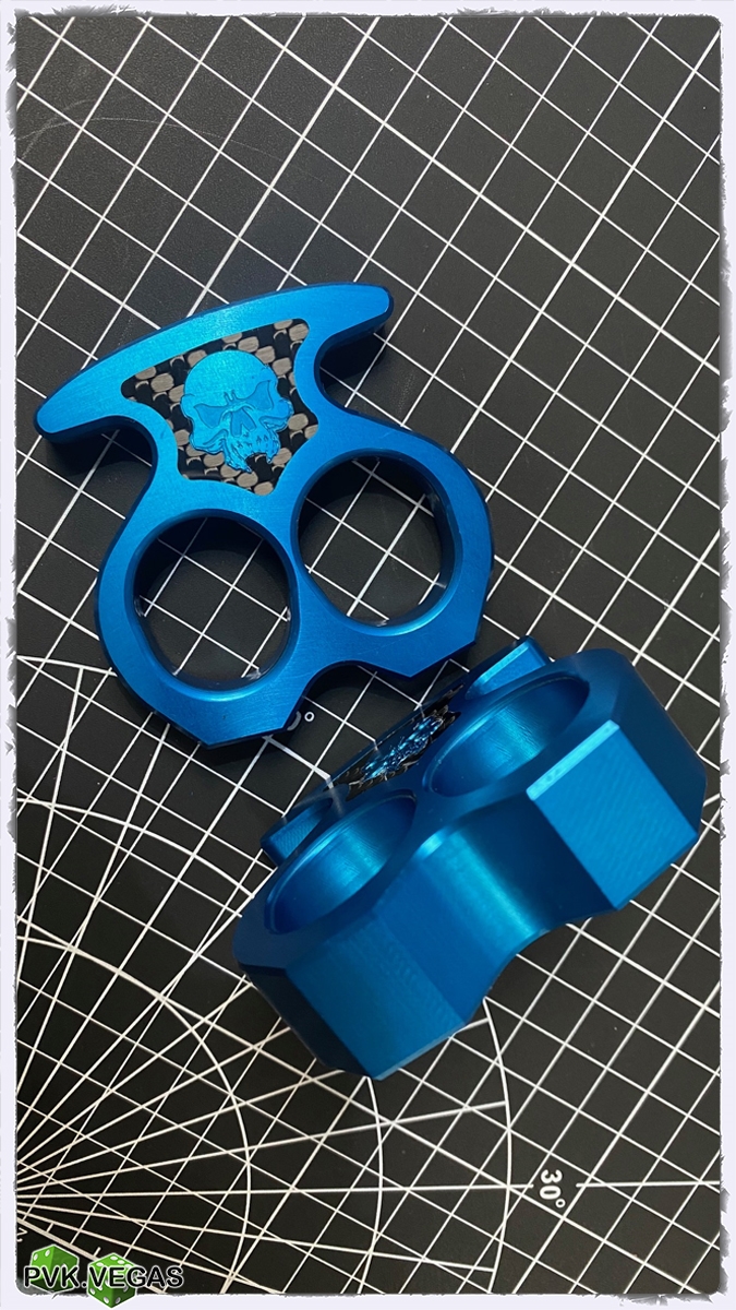 Misc - CF-KN-BL - Carbon Fiber Knuckles - Blue - Sharp Things OKC