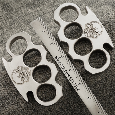 BURN Knives Custom 4 Finger Knuckles Stainless Steel 1/2" Burn Skull Logo