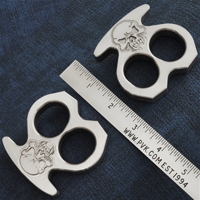 BURN Knives Two Finger Knuckles Stainless Steel 1/2" Burn Skull Logo