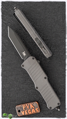 H&K Mini Incursion OTF Automatic Tanto, Grey Aluminum, 3" Black 154CM, 54042