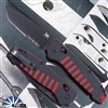 H&K Knives Ballista XL AUTO ABLE Lock CPM-S30V Black Drop Point Blade, Red and Black Chromacut G10 Handles, Built By Hogue