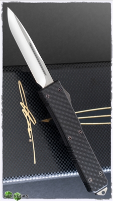 Vintage Marfione Custom UTX-70 Mirror Polish Blade Flamed Titanium Hardware Carbon Fiber Top Prototype SN003