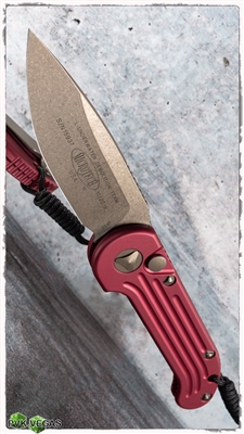 Microtech LUDT 135-13RD Red Handle Bronzed Blade & Hardware